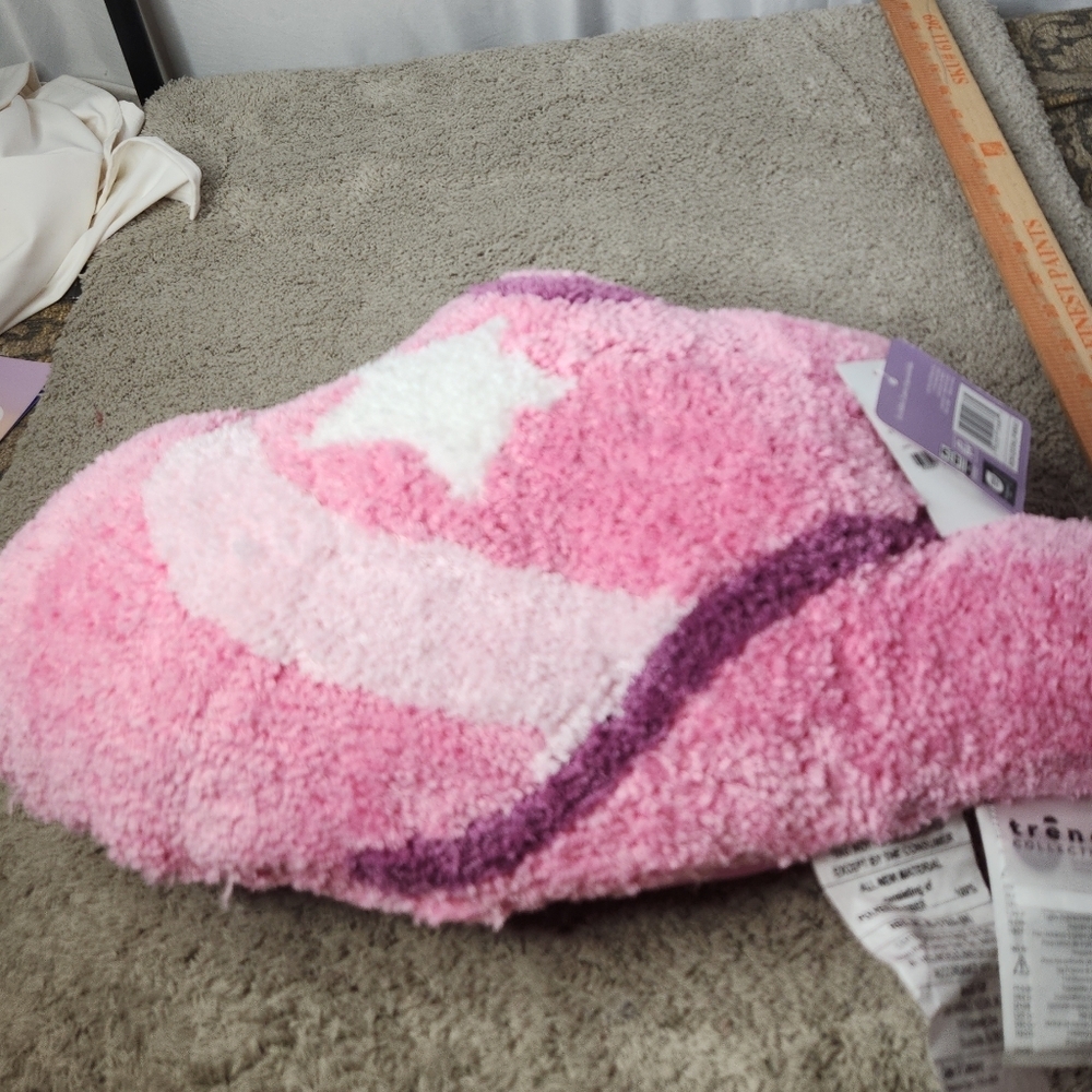 Cowgirl Hat Shaped Throw Pillow - Pink & White - Picture 7 of 14